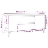 Szafka pod TV, brązowy dąb, 102x44,5x50 cm vidaXL