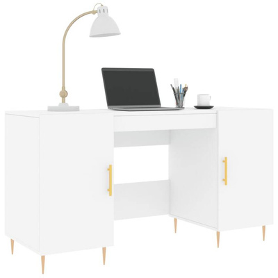 vidaXL Biurko, białe, 140x50x75 cm, materiał drewnopochodny wariant 10
