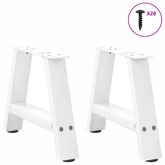 Nogi do stolika kawowego w kształcie litery A 2 szt. Białe 50x(30-31) cm Stal
