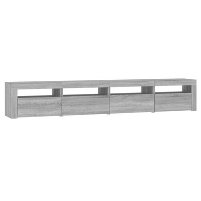 Szafka pod TV z oświetleniem LED, szary dąb sonoma,240x35x40 cm vidaXL