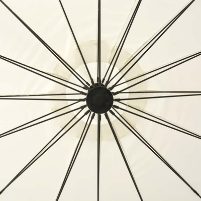 Parasol ogrodowy, wiszący, biały, 3 m, słupek aluminiowy