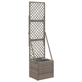 Donica ogrodowa z trellem Szary 35 x 30 x 135 cm polirattan