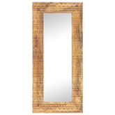vidaXL Lustro w ręcznie rzeźbionej ramie, 110x50x2,5 cm, drewno mango