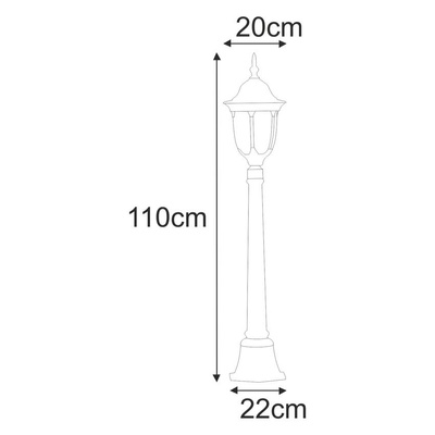 Lampa ogrodowa stojąca K-6007A/L CZARNY z serii VASCO