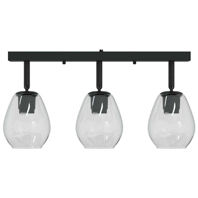Reflektor sufitowy Czarny 54 x 13 x 26 cm Szkło i Metal