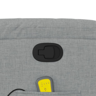 vidaXL Podnoszony fotel masujący, rozkładany, jasnoszary, tkanina wariant 7