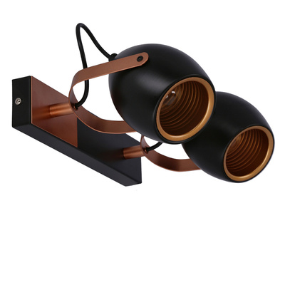 Lampa czarno-miedziana regulowana spot E14 2x40W Anica 92-81797