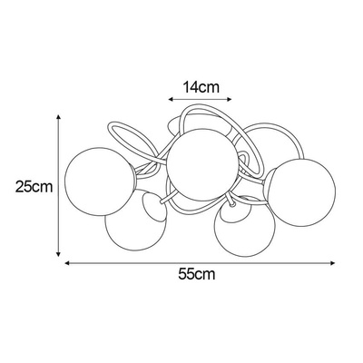 Lampa sufitowa K-5117 z serii RUBI