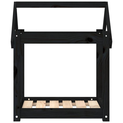 vidaXL Legowisko dla psa, czarne, 61x50x70 cm, lite drewno sosnowe
