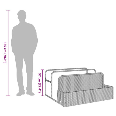 Poolside Float Storage Jasnoszary 110x100x57 cm Polirattan