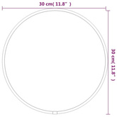 vidaXL Lustro ścienne, czarne, Ø 30 cm, okrągłe