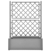 Podwyższona donica z treliażem i systemem podlewania, szara