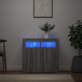 vidaXL Szafka z oświetleniem LED, szary dąb sonoma, 80x35x75 cm