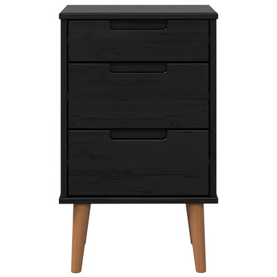 Szafka Nocna MOLDE Czarny 40 x 35 x 65 cm Lite drewno sosnowe