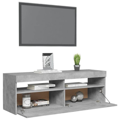vidaXL Szafka pod TV z oświetleniem LED, szarość betonu, 120x35x40 cm wariant 4
