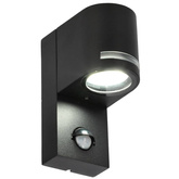 Ogrodowa oprawa elewacyjna, kinkiet z czujnikiem ruchu VIRA 1 SENSOR GU10 czarny IP54 EDO777376 EDO Solutions