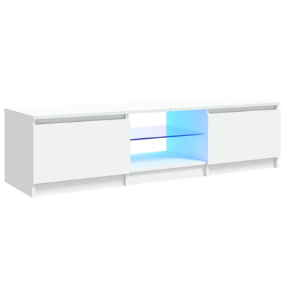 vidaXL Szafka pod TV z oświetleniem LED, biała, 140 x 40 x 35,5 cm