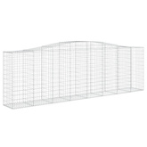 Kosze gabionowe, 10 szt, 400x50x120/140cm, galwanizowane żelazo