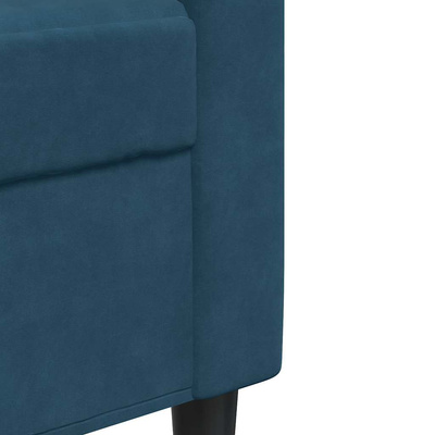 Sofa 3-osobowa, niebieski, 180 cm, tapicerowana aksamitem