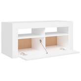 vidaXL Szafka pod TV z oświetleniem LED, biała, 90x35x40 cm
