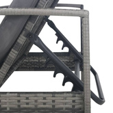 vidaXL Leżak z podłokietnikami, polirattan, szary