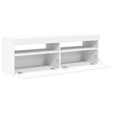 Szafka pod TV z oświetleniem LED, biała, 120x35x40 cm