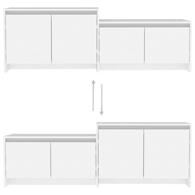 Szafka pod TV, biała, 146,5x35x50 cm, materiał drewnopochodny