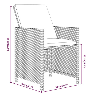 9-cz. zestaw mebli ogrodowych z poduszkami, polirattan, szary