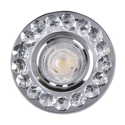 Oprawa Stropowa Okrągła Kryształ Chrom na żarówkę Gu10 + Led obramówka Candellux Sk-94 2273617
