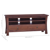 vidaXL Szafka pod TV, klasyczny brąz, 100x30x45 cm, drewno mahoniowe