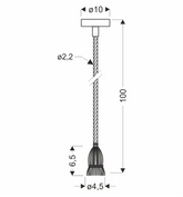 Zawiesie do lampy E27 100cm sznur brązowy 31-04888