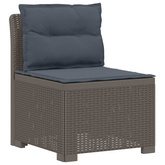 Sofa ogrodowa 3-osobowa z poduszkami w rattanowym wyglądzie