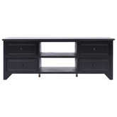 vidaXL Szafka pod TV, czarna,108x30x40 cm, drewno paulownia
