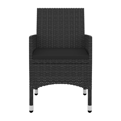 vidaXL 3-cz. zestaw mebli do ogroduch z poduszkami, rattan PE i szkło