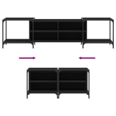 vidaXL Szafka pod TV, czarna, 203x37x50 cm, materiał drewnopochodny