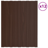 Panel dachowy 12 pcs brązowy 60 x 45 cm Stal galwanizowana