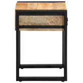 Stolik boczny 35x35x50 cm lite drewno surowe mango