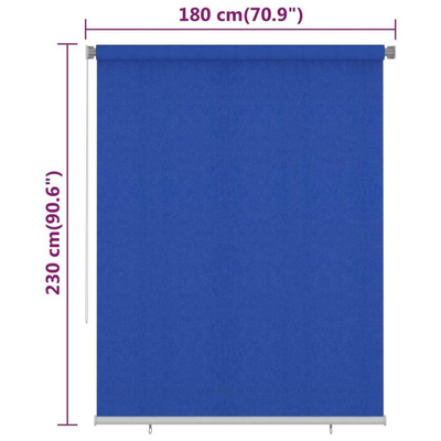 vidaXL Roleta zewnętrzna, 180x230 cm, niebieska, HDPE