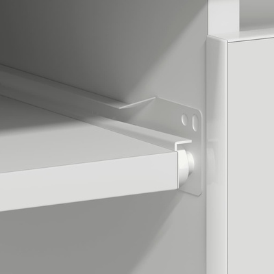 Biurko, białe z połyskiem, 90x45x76 cm, materiał drewnopochodny