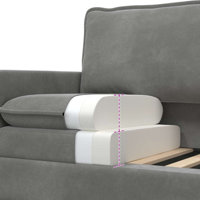 Sofa ciemnoszary 196 x 81 x 87,5 cm Welur