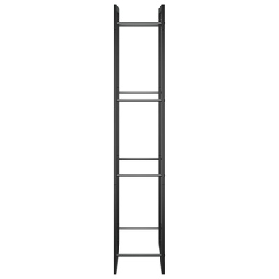 Stojak na drewno, matowy czarny, 50x28x132 cm, stalowy