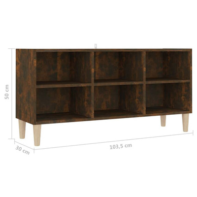 vidaXL Szafka pod TV, drewniane nóżki, przydymiony dąb, 103,5x30x50 cm