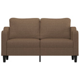 Sofa 2-osobowa, brązowa, 140 cm, tapicerowana tkaniną