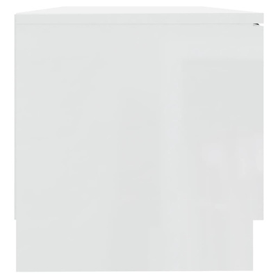 Szafka pod TV, wysoki połysk, biała, 80x35x36,5 cm