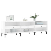 vidaXL Szafka pod TV, wysoki połysk, biała, 150x30x44,5 cm