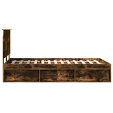 Ramka łóżka Dąb wędzony 135 x 190 cm Drewno inżynieryjne