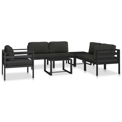 vidaXL Fotel z poduszkami, aluminium, antracytowy