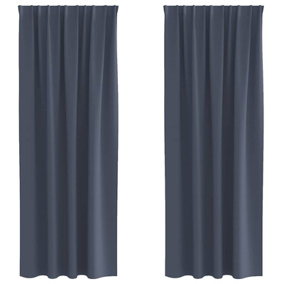 Firany blackout z kółkami 2 pcs Antracyt 225 x 140 cm Poliester