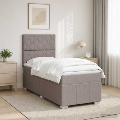 Łóżko z box spring LED z materacem Ciemnoszary 100 x 200 cm