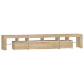 vidaXL Szafka pod TV z oświetleniem LED, dąb sonoma, 230x36,5x40 cm